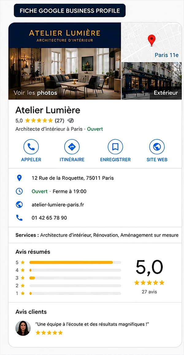 Fiche Google Business Profile