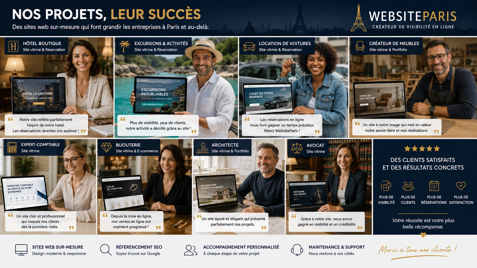 Website Paris: Projets & succès
